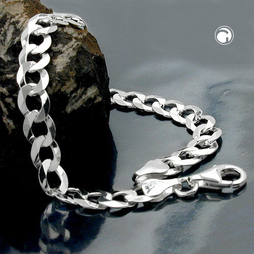 Armbånd 6,7 mm kantkæde flad sølv 925