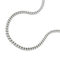 Fodkæde 1,4 mm flad kantkæde 2x diamantlængde variabel med 3 Ös sølv 925
