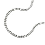 Fodkæde 1,4 mm flad kantkæde 2x diamantlængde variabel med 3 Ös sølv 925