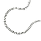 Fodkæde 1,4 mm flad kantkæde 2x diamantlængde variabel med 3 Ös sølv 925