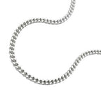 Fodkæde 1,4 mm flad kantkæde 2x diamantlængde variabel med 3 Ös sølv 925
