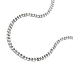 Fodkæde 1,4 mm flad kantkæde 2x diamantlængde variabel med 3 Ös sølv 925