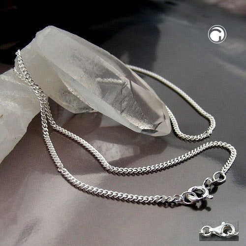 Kæde 1,7 mm flad kantkæde 2x diamantbelagt sølv 925