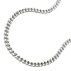 Belly Chain 2mm flad curb kæde 2x Diamond Silver 925