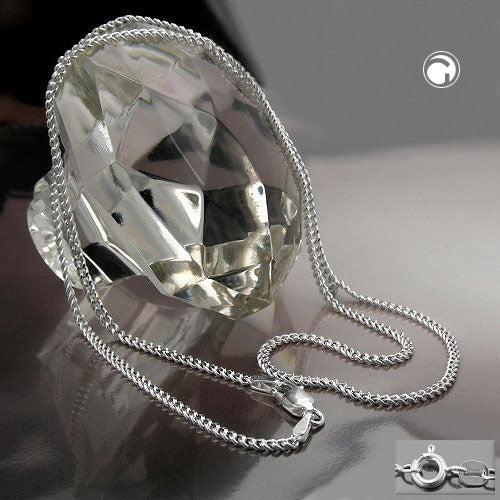 Belly Chain 2mm flad curb kæde 2x Diamond Silver 925
