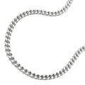 Belly Chain 2mm flad curb kæde 2x Diamond Silver 925