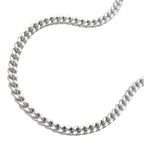 Belly Chain 2mm flad curb kæde 2x Diamond Silver 925