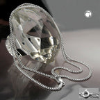 Belly Chain 2mm flad curb kæde 2x Diamond Silver 925