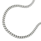 Belly Chain 2mm flad curb kæde 2x Diamond Silver 925