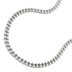 Belly Chain 2mm flad curb kæde 2x Diamond Silver 925