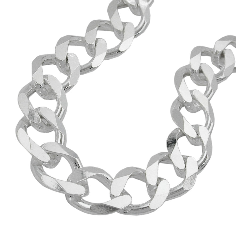 Armbånd 1,1x3 mm bredt kantkæde sølv 925