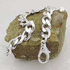 Armbånd 1,1x3 mm bredt kantkæde sølv 925