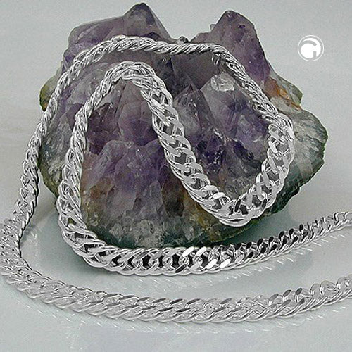 Armbånd 6mm Twin Curb Chain Sølv 925