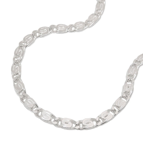 Armbånd 3,2 mm S-Curb Kæde Flad Diamant Sølv 925