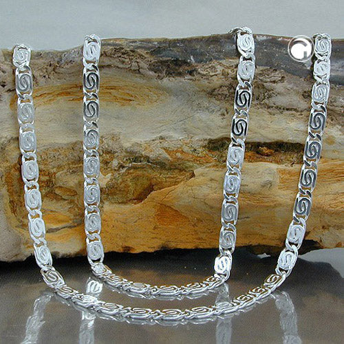 Armbånd 3,2 mm S-Curb Kæde Flad Diamant Sølv 925