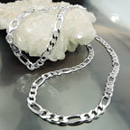 Armbånd 4,8 mm Figaro-kæde flad sølv 925