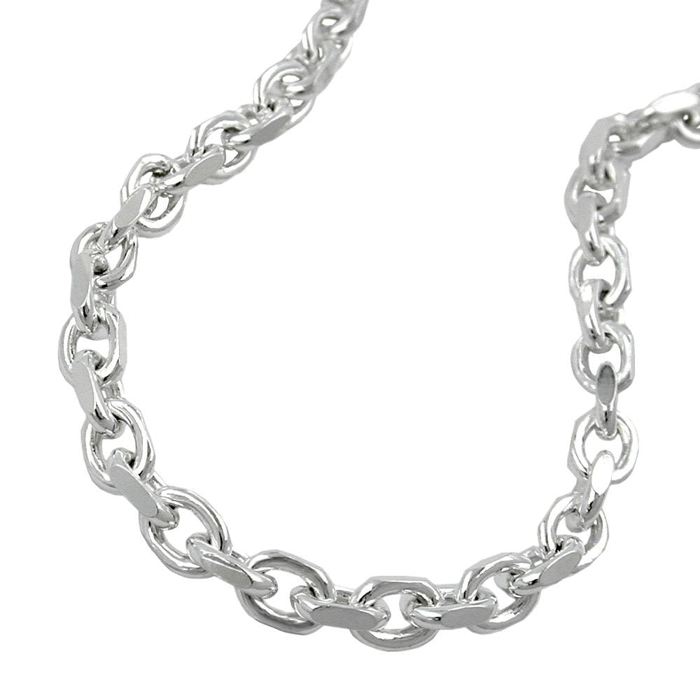 Kæde 3,5 mm ankerkæde 4x diamant sølv 925