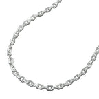 Armbånd 2 mm ankerkæde 8x diamant sølv 925