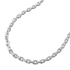 Armbånd 2 mm ankerkæde 8x diamant sølv 925