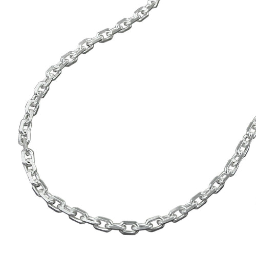Armbånd 2 mm ankerkæde 8x diamant sølv 925