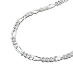 Figaro diamant sølv 925 fodkæde