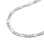 Figaro diamant sølv 925 fodkæde