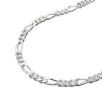 Figaro diamant sølv 925 fodkæde