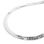 Armbånd 3mm kantkæde fladtrykt skinnende diamant sølv 925