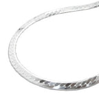 Armbånd 3mm kantkæde fladtrykt skinnende diamant sølv 925