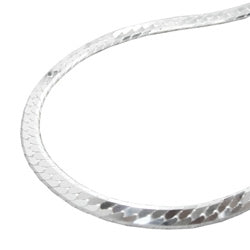 Armbånd 3mm kantkæde fladtrykt skinnende diamant sølv 925