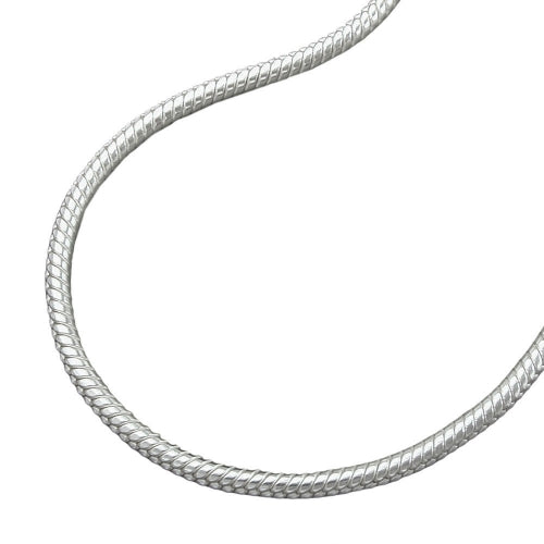 Armbånd 1,5 mm slangekæde rund skinnende sølv 925