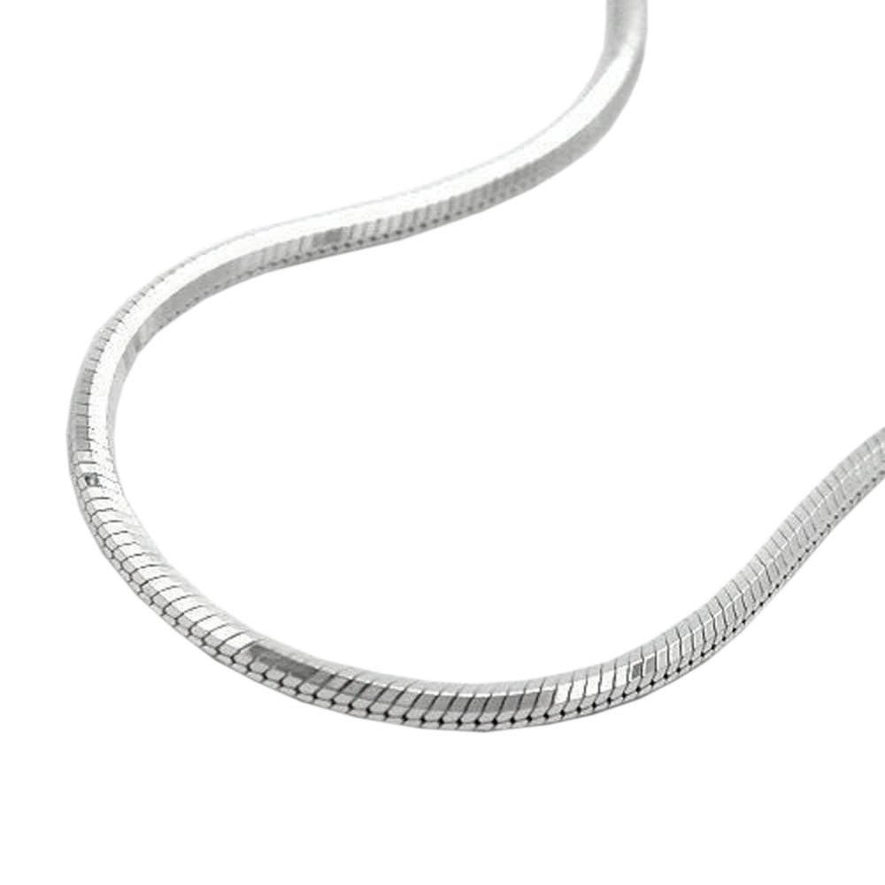 Kæde 1,3 mm Slangekæde Femsidet Diamant Sølv 925
