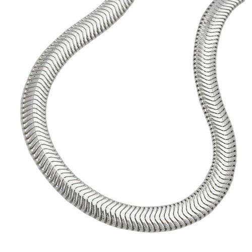 Armbånd 4mm Snake Chain Flat Shiny Silver 925