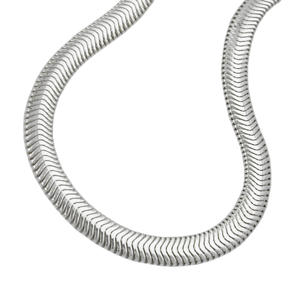 Armbånd 4mm Snake Chain Flat Shiny Silver 925