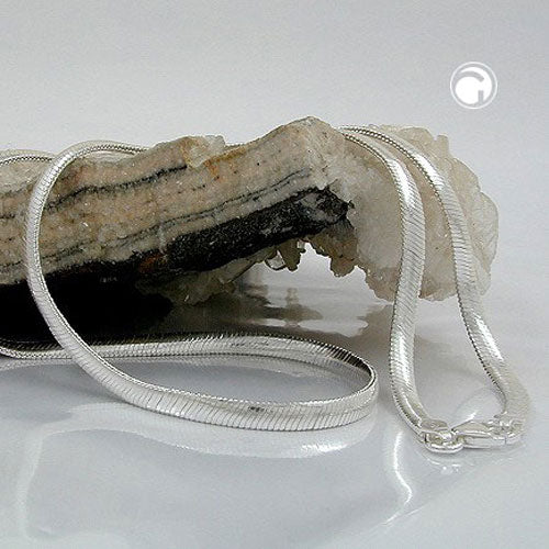 Kæde 4mm Snake Flat Shiny Silver 925