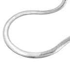 Kæde 4mm Snake Flat Shiny Silver 925