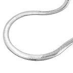 Kæde 4mm Snake Flat Shiny Silver 925