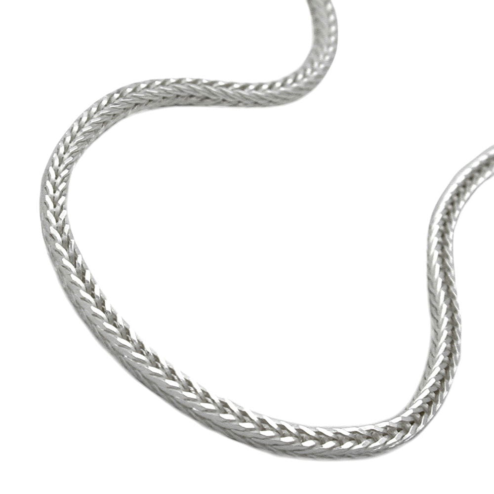 Kæde 1,5 mm rævehalekæde firkantet sølv 925 50 cm