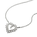 Halskæde 1,1 mm hjertevedhæng Cubic zirkonia sølv 925 43 cm
