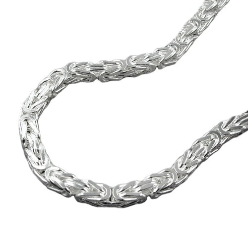 Armbånd ca. 3 mm kongelig kæde firkantet, skinnende sølv 925