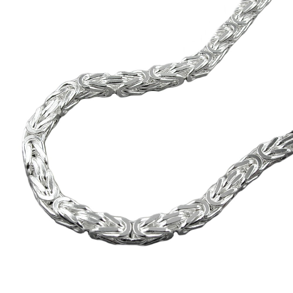 Armbånd ca. 3 mm kongelig kæde firkantet, skinnende sølv 925