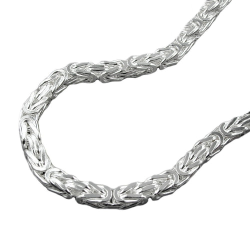 Armbånd ca. 3 mm kongelig kæde firkantet, skinnende sølv 925