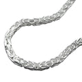 Kæde ca. 4 mm King's Chain firkantet skinnende sølv 925