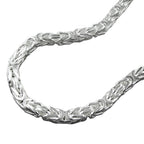 Kæde ca. 4 mm King's Chain firkantet skinnende sølv 925