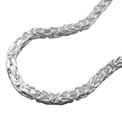 Kæde ca. 4 mm King's Chain firkantet skinnende sølv 925