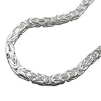 Armbånd ca. 5mm King's Chain firkantet skinnende sølv 925