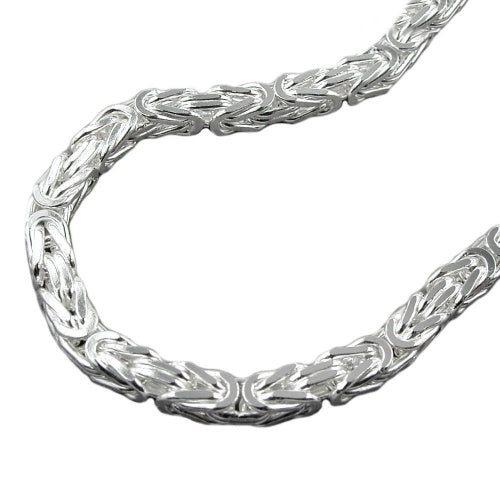 Armbånd ca. 5mm King's Chain firkantet skinnende sølv 925