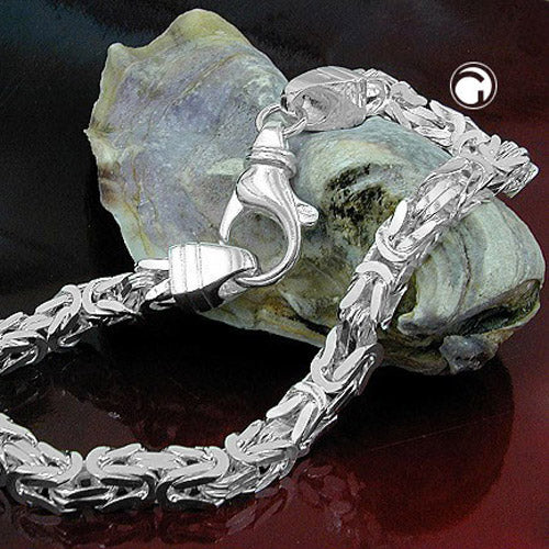 Armbånd ca. 5mm King's Chain firkantet skinnende sølv 925