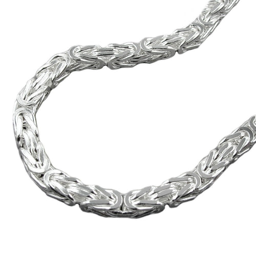 Armbånd ca. 5mm King's Chain firkantet skinnende sølv 925