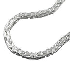 Armbånd ca. 5mm King's Chain firkantet skinnende sølv 925